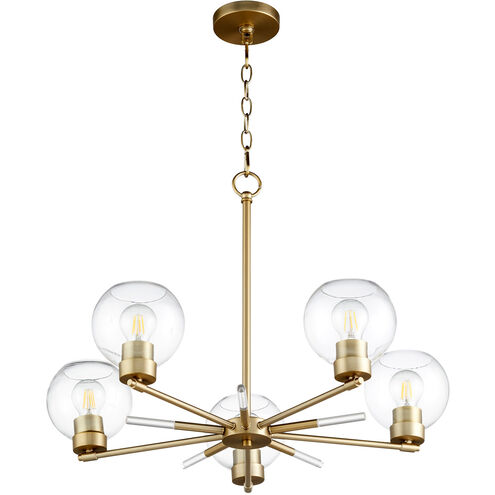 Volan 5 Light 28 inch Aged Brass Chandelier Ceiling Light