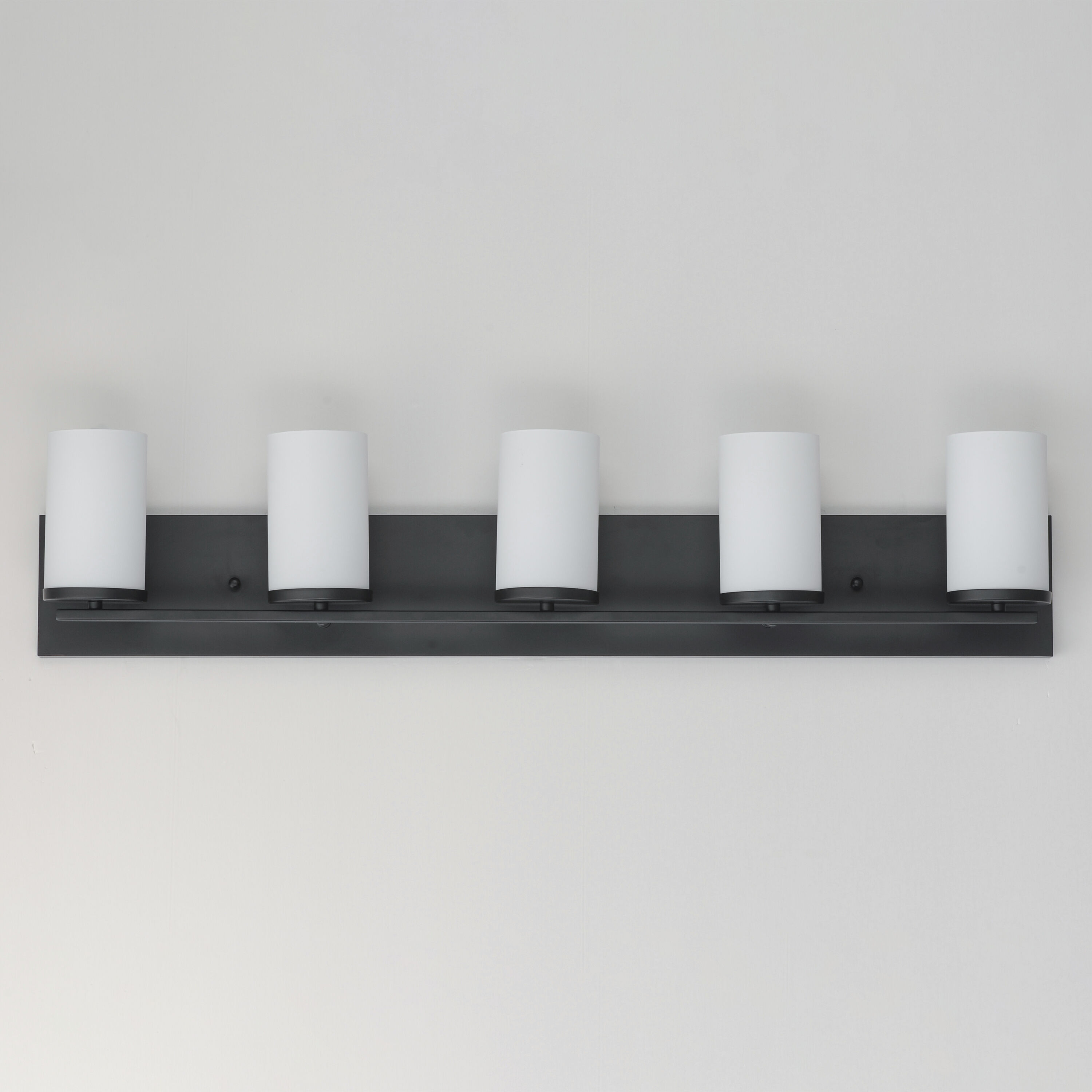 Lateral 5 Light 36 inch Black Bath Vanity Wall Light in Satin White