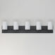 Lateral 5 Light 36 inch Black Bath Vanity Wall Light in Satin White