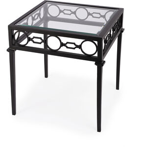 Southport Iron Outdoor End Table in Black