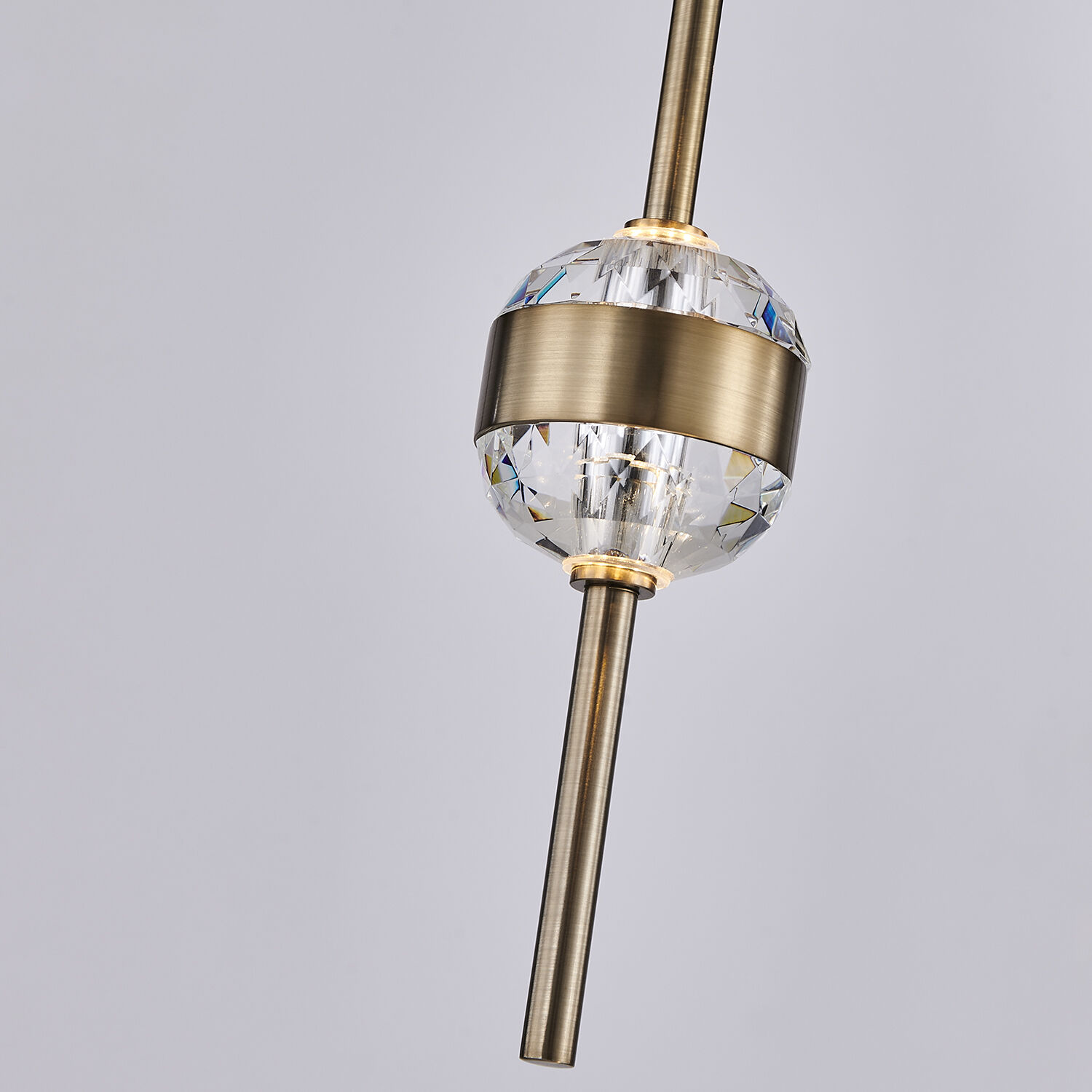 Goccia LED 16.25 inch Winter Brass Chandelier Ceiling Light