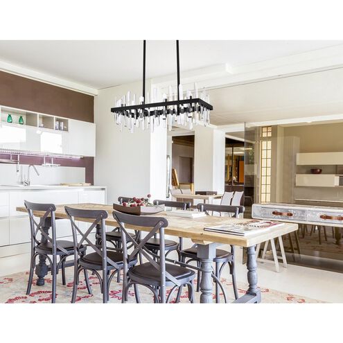 Serena 16 Light 30 inch Black Linear Chandelier Ceiling Light