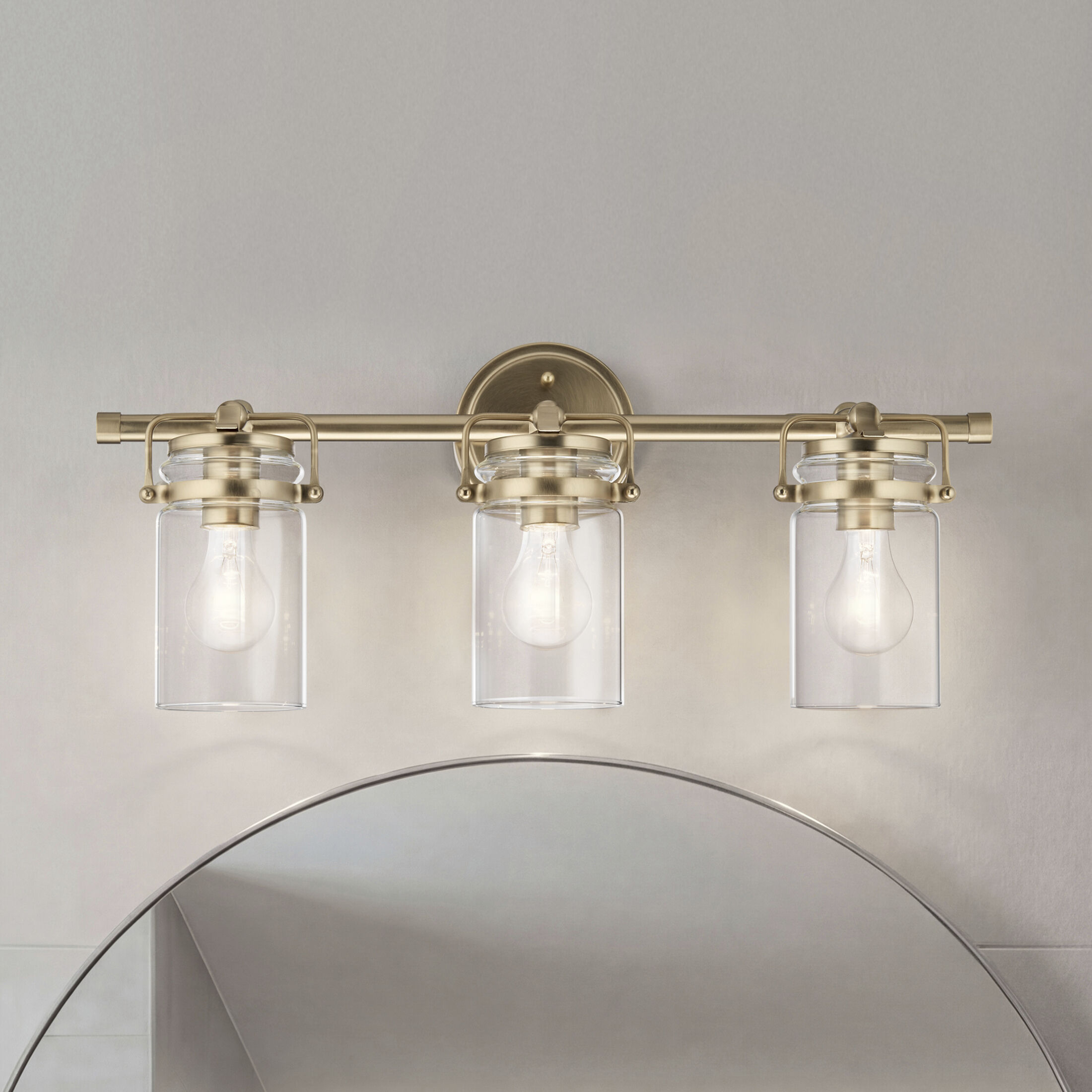 Brinley 3 Light 24 inch Champagne Bronze Bath Vanity Light Wall Light