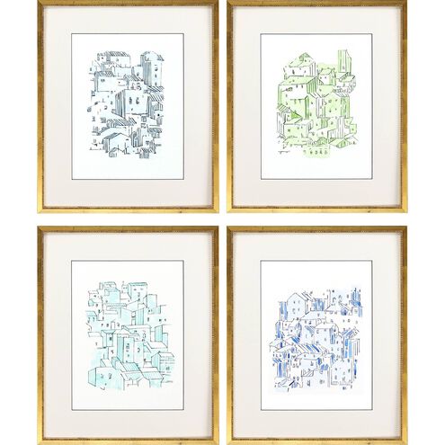 Architectural Collection Blue Framed Art