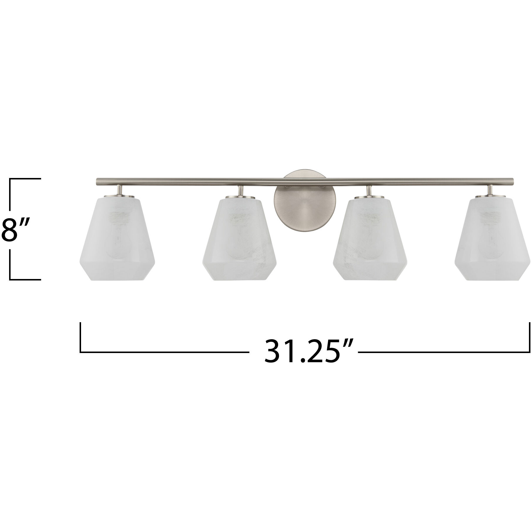 Brooke 4 Light 31.25 inch Brushed Nickel Bathroom Vanity Wall Light