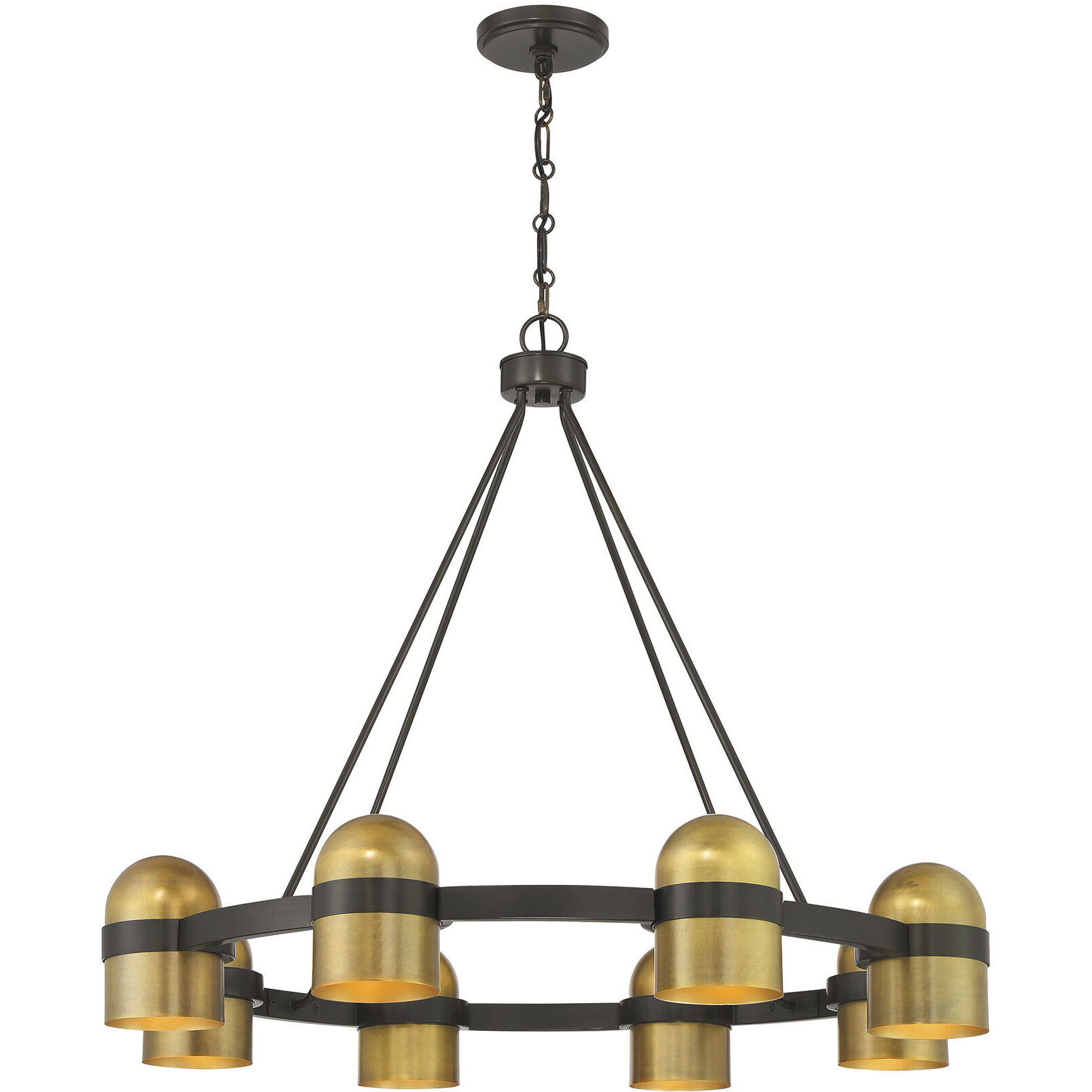 Andover 8 Light 35 inch Mediterranean Bronze and Riviera Brass Chandelier Ceiling Light