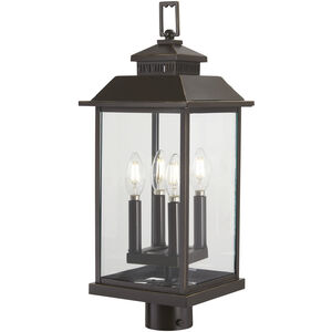 Miner's Loft 4 Light 23 inch Oil Rubbed Bronze/Gold Outdoor Post Mount Lantern, Great Outdoors