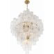 Addis 20 Light 31.5 inch Aged Brass Chandelier Ceiling Light in Tronchi Glass Clear