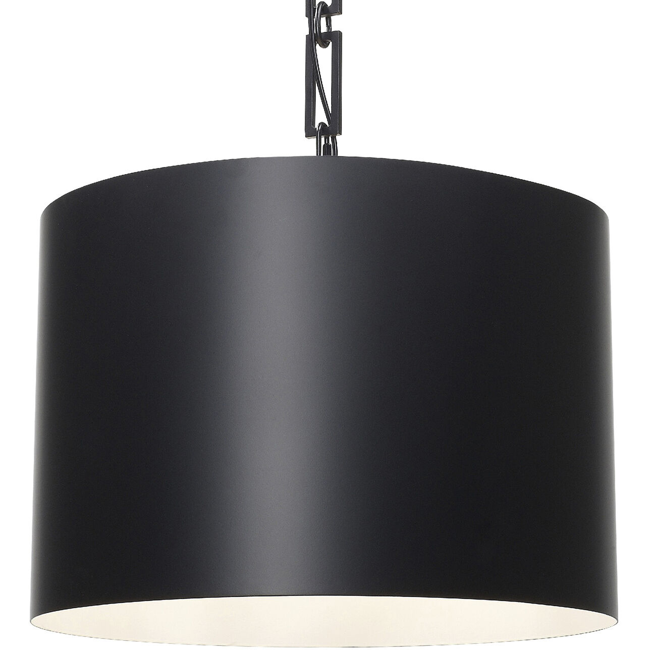 Alston Pendant Ceiling Light in Matte Black with White