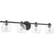 Valentina 4 Light 30 inch Matte Black Vanity Light Wall Light