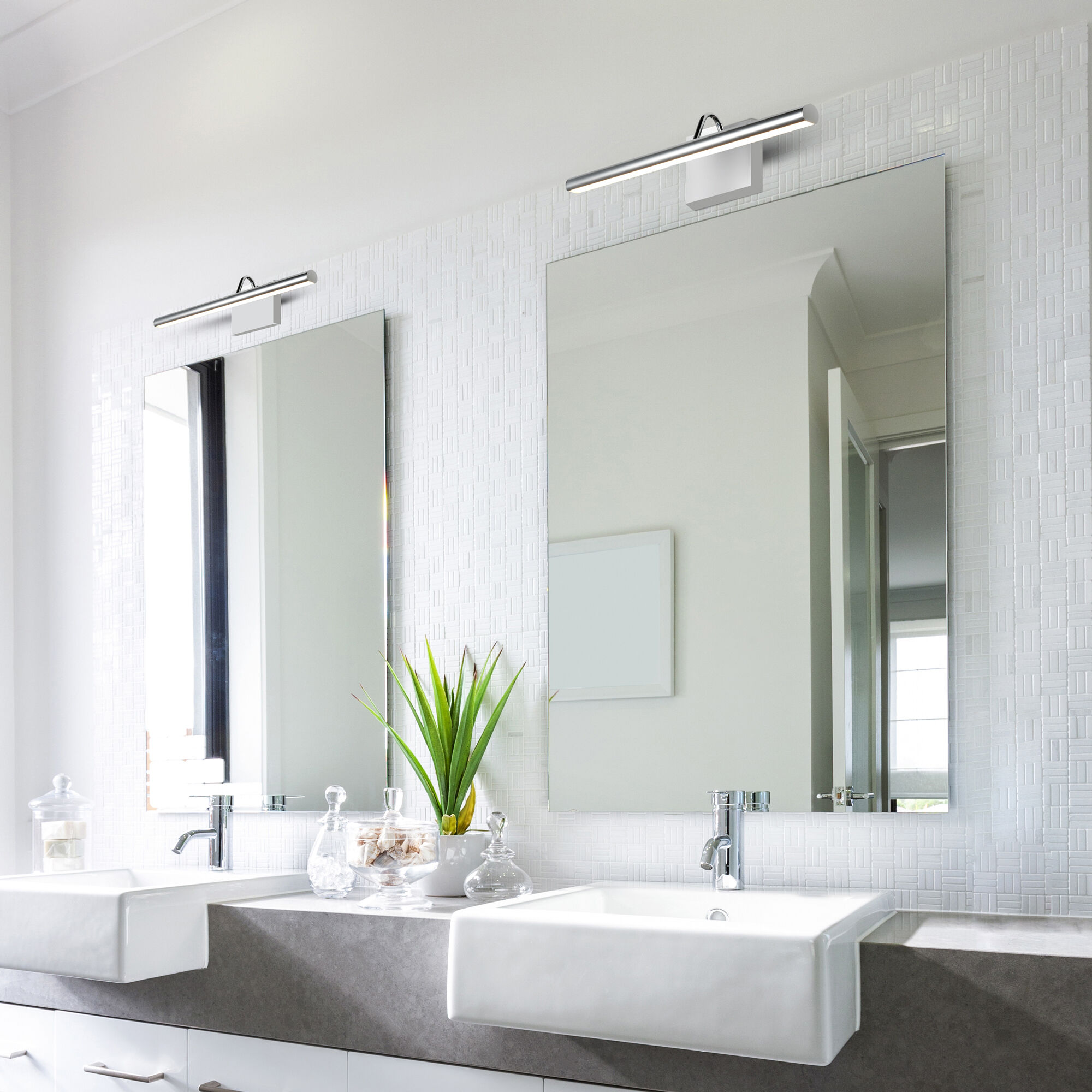 Procyon 24 inch Polished Chrome Bathroom Vanity Light Wall Light