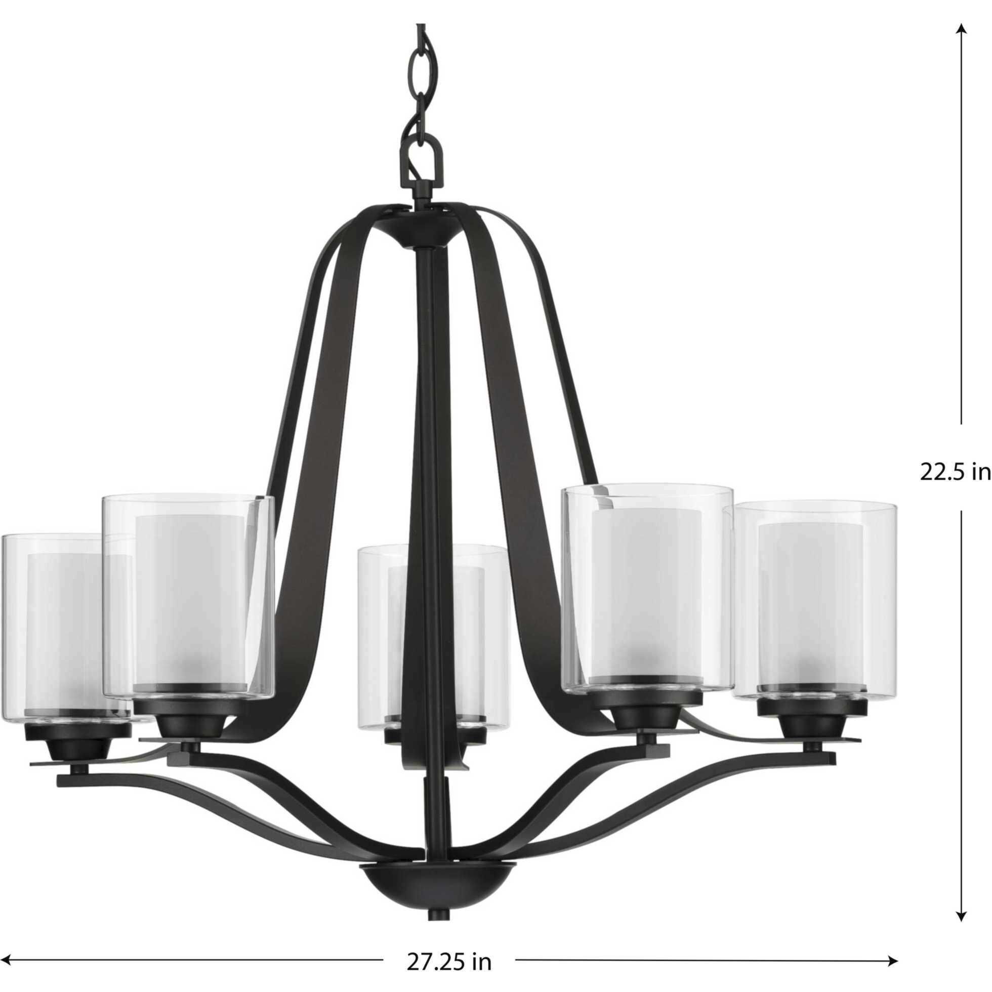 Kene 5 Light 27 inch Graphite Chandelier Ceiling Light