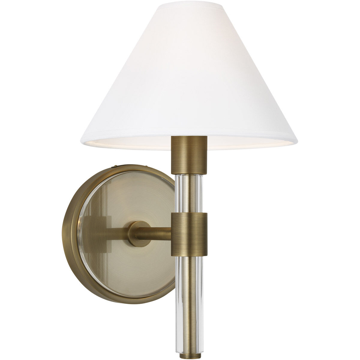 Robert 1 Light 8 inch Time Worn Brass / Clear Acrylic Vanity Light Wall Light