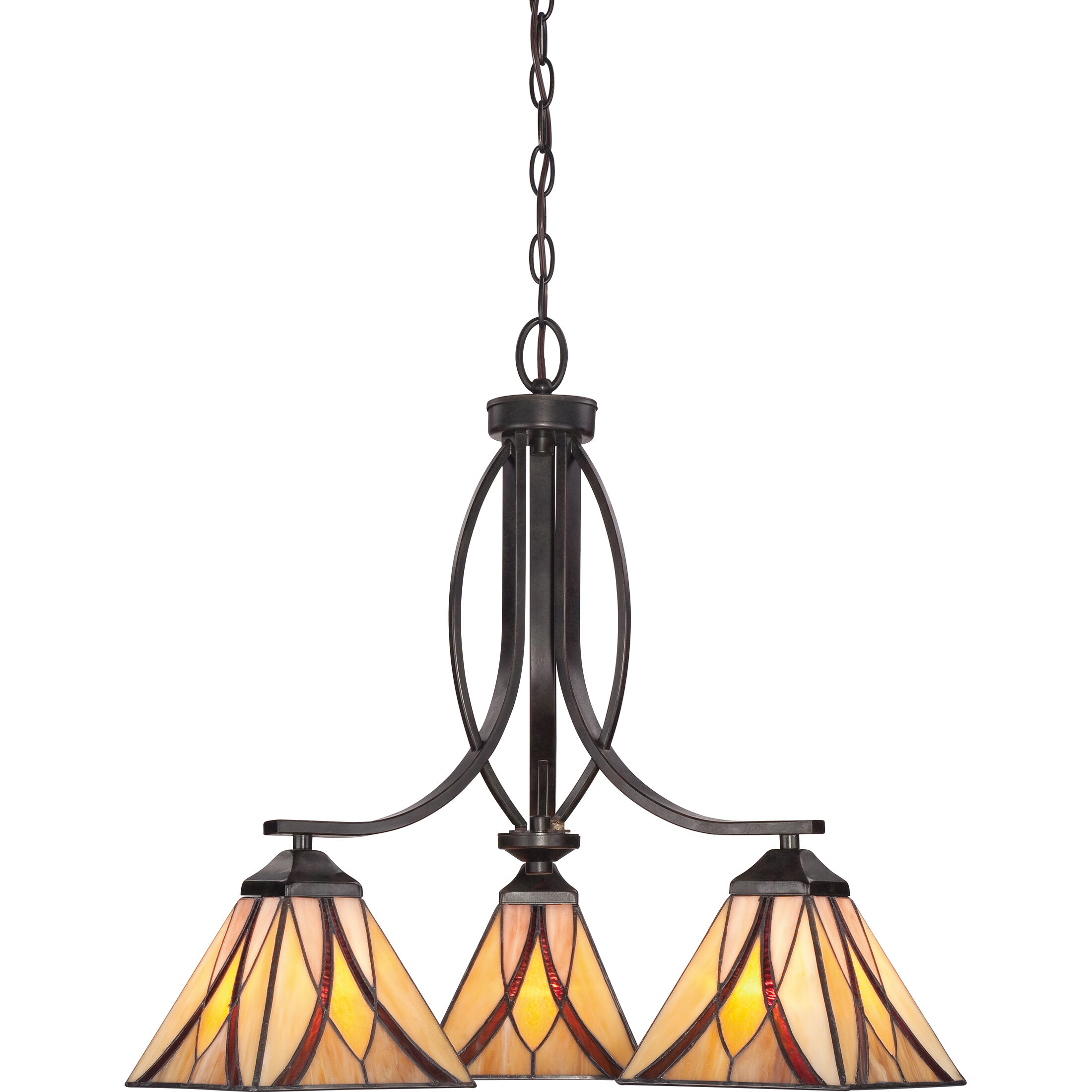 Asheville 3 Light 23 inch Valiant Bronze Dinette Chandelier Ceiling Light, Naturals