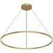 Cerchio LED 47.25 inch Brushed Gold Pendant Ceiling Light