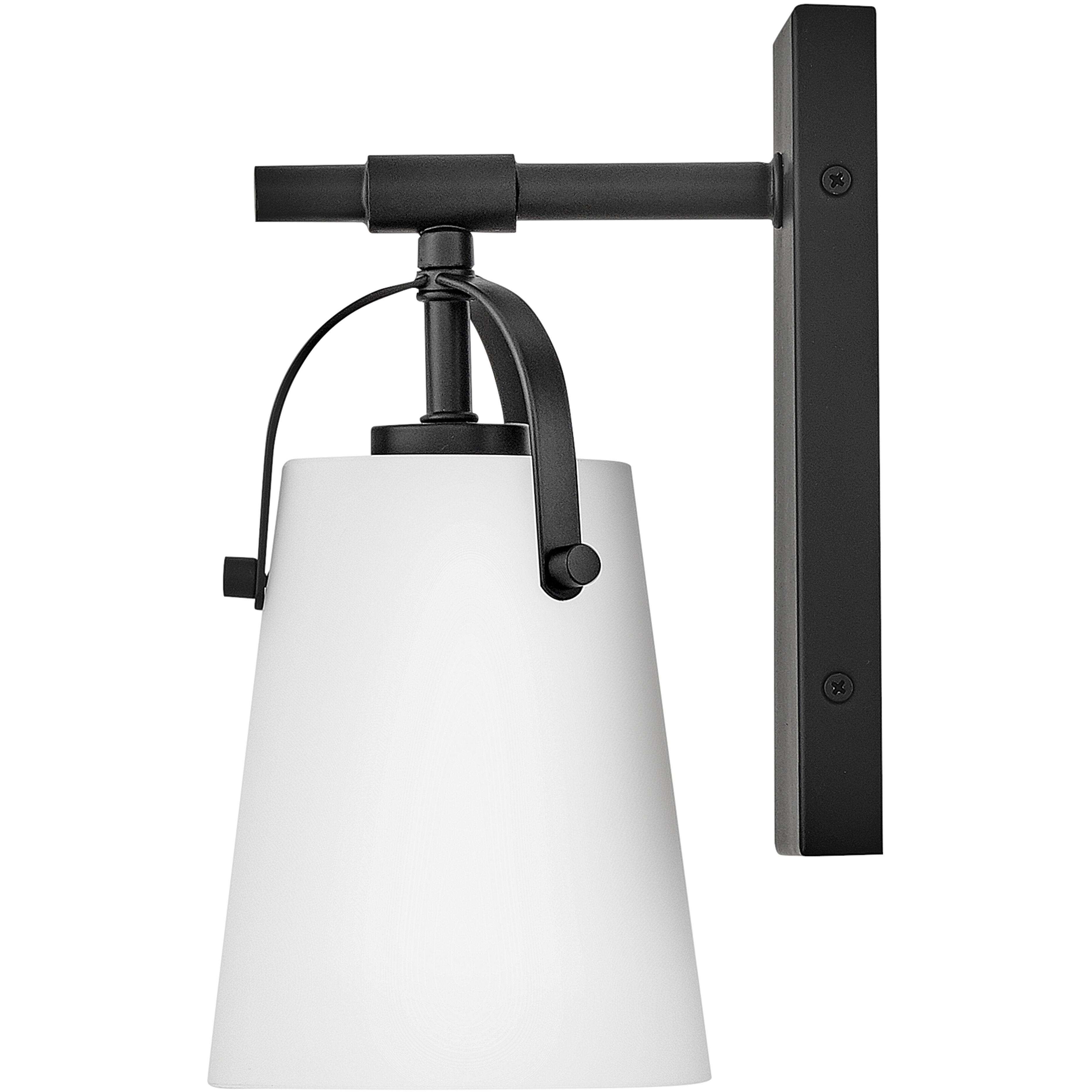 Foster 1 Light 6.5 inch Black Bath Light Wall Light in Etched Opal