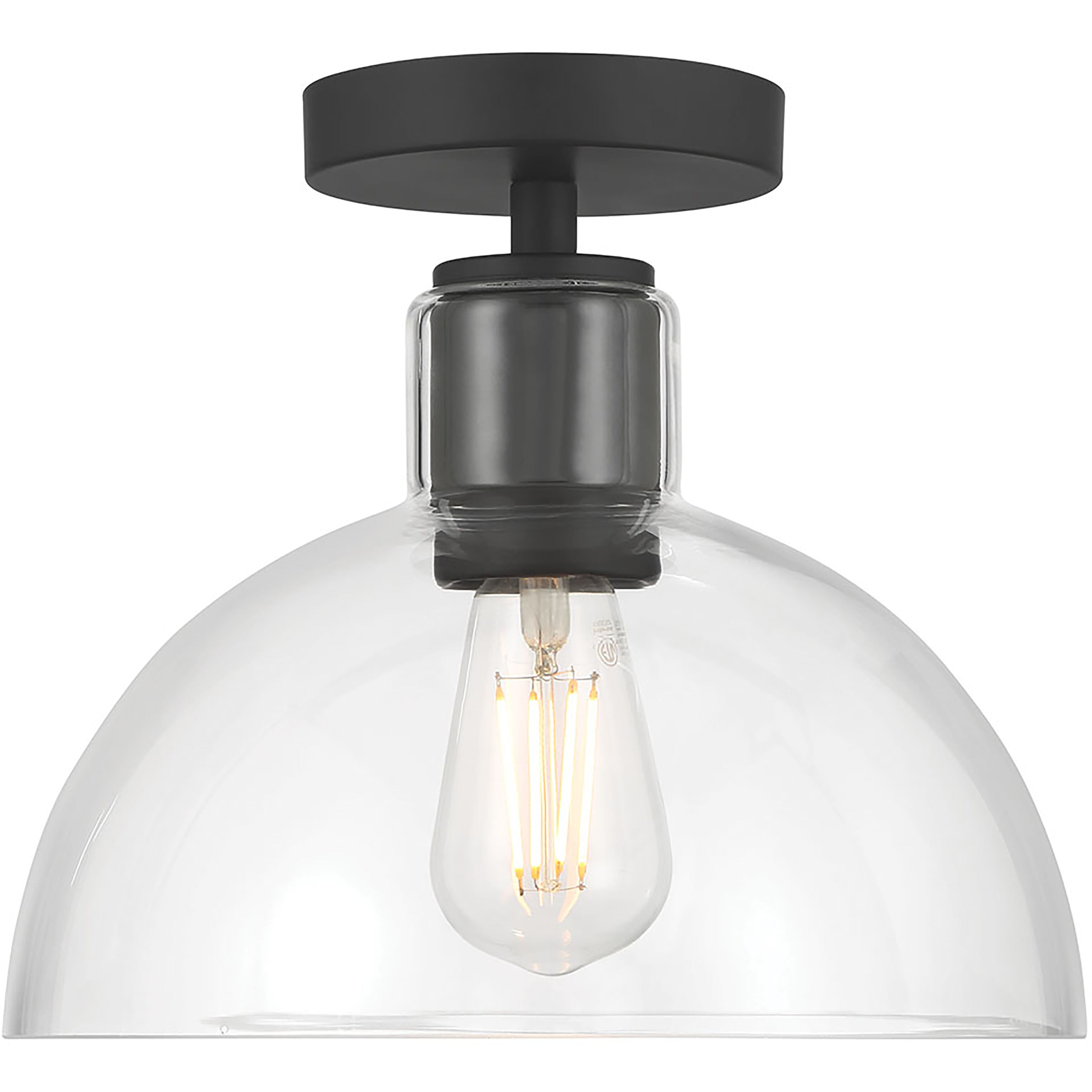 Knightsdale 1 Light 10 inch Matte Black Semi-Flush Mount Ceiling Light