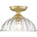 Audra 1 Light 11.75 inch Brushed Champagne Brass Semi-Flush Mount Ceiling Light