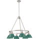 Yep Orwell 29 inch 60.00 watt Pewter Chandelier Ceiling Light in Pine Green