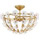 Azalea 4 Light 20.25 inch Distressed Brass Semi-flush Mount Ceiling Light
