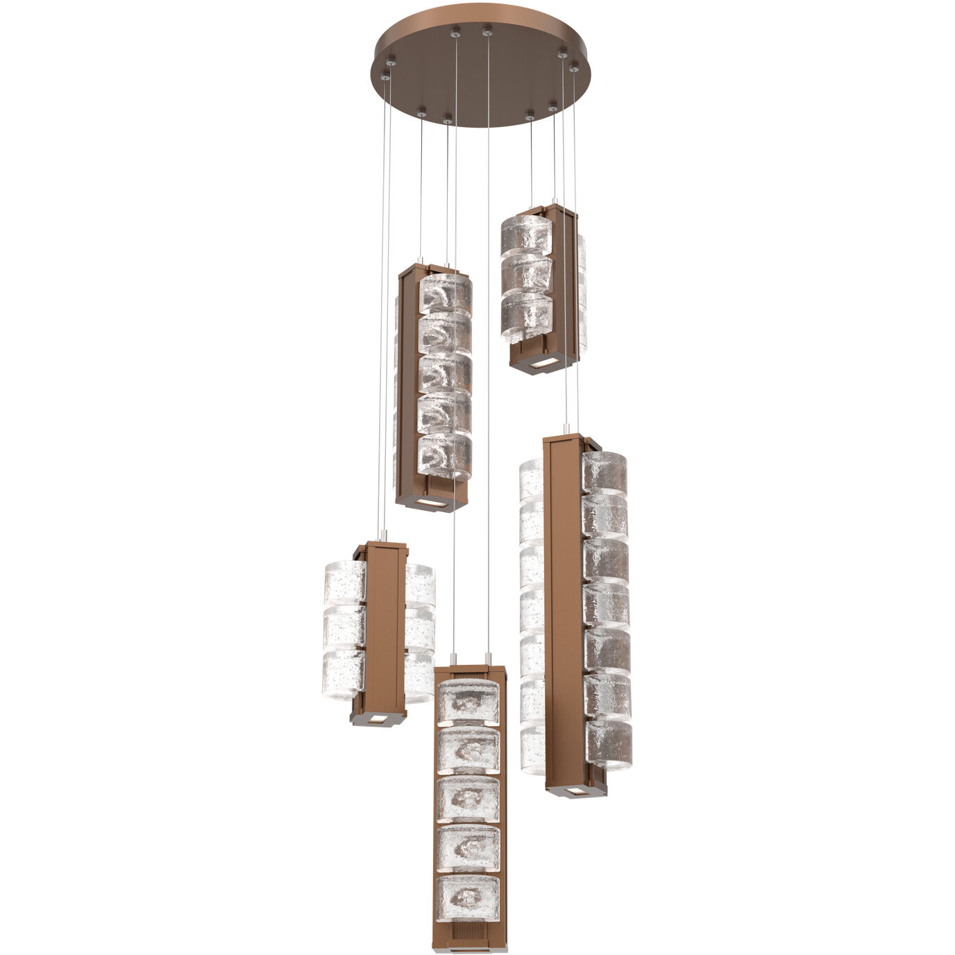 Tessera LED 21.3 inch Burnished Bronze Multi-Pendant Ceiling Light in 2700K LED, Orb Cast