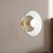 Alora Mood Hera LED 9 inch Brushed Gold and Clear Ribbed Glass Bath Vanity Light Wall Light
