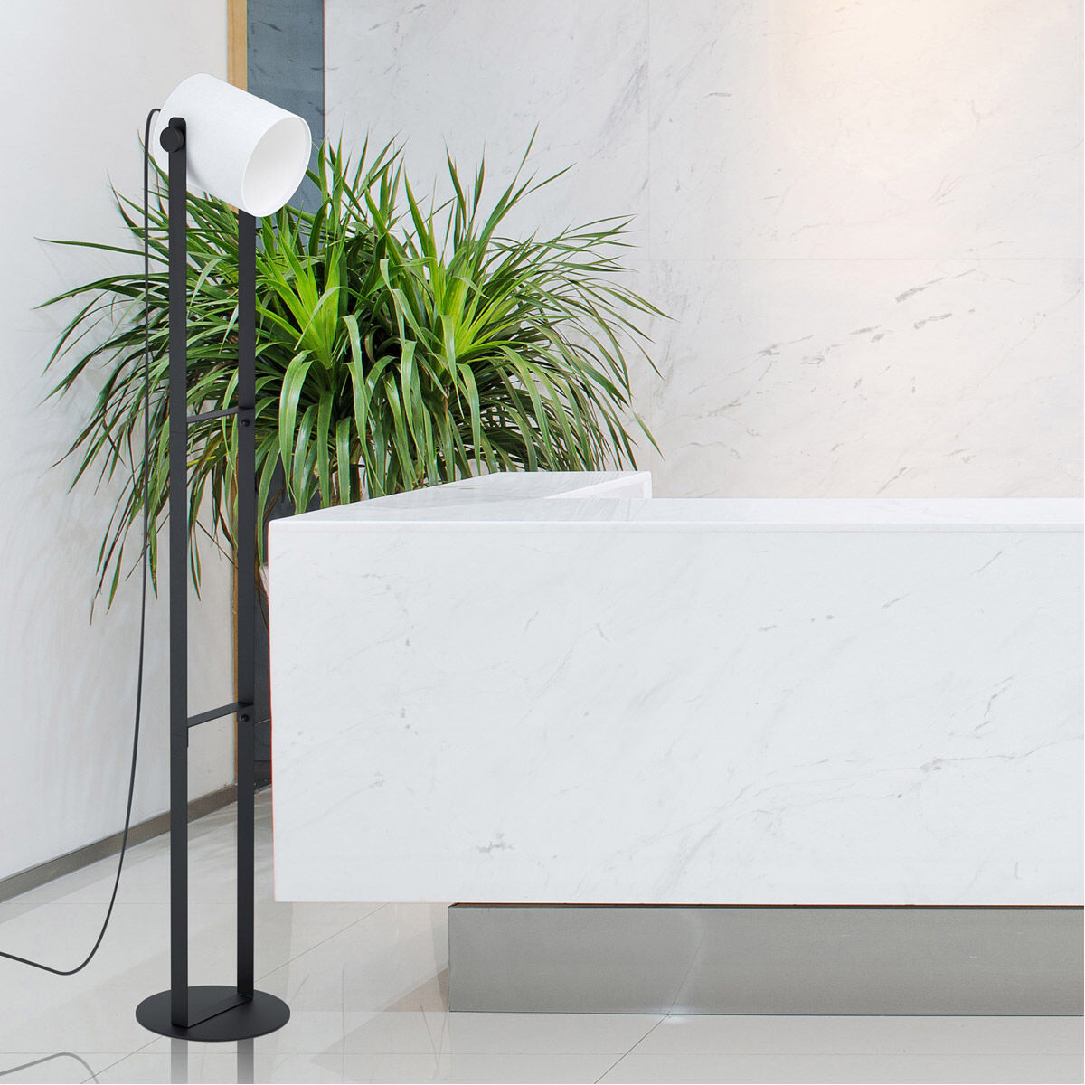 Burbank 55 inch 15.00 watt Black Floor Lamp Portable Light