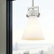 Downtown Urban Newton Cone 1 Light 8 inch Satin Nickel Mini Pendant Ceiling Light in Matte White Glass