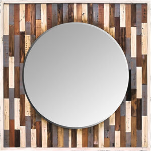 Country Pine 40 X 40 inch Reclaimed Wood and Mirror Mirror, Varaluz Casa