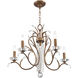 Serafina 5 Light 26 inch Hand Applied Venetian Golden Bronze Chandelier Ceiling Light