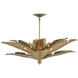 Tropical 6 Light 34 inch Vintage Brass Semi-Flush Mount Ceiling Light