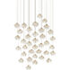 Crystal Bud 36 Light 39 inch Contemporary Silver Leaf Multi-Drop Pendant Ceiling Light