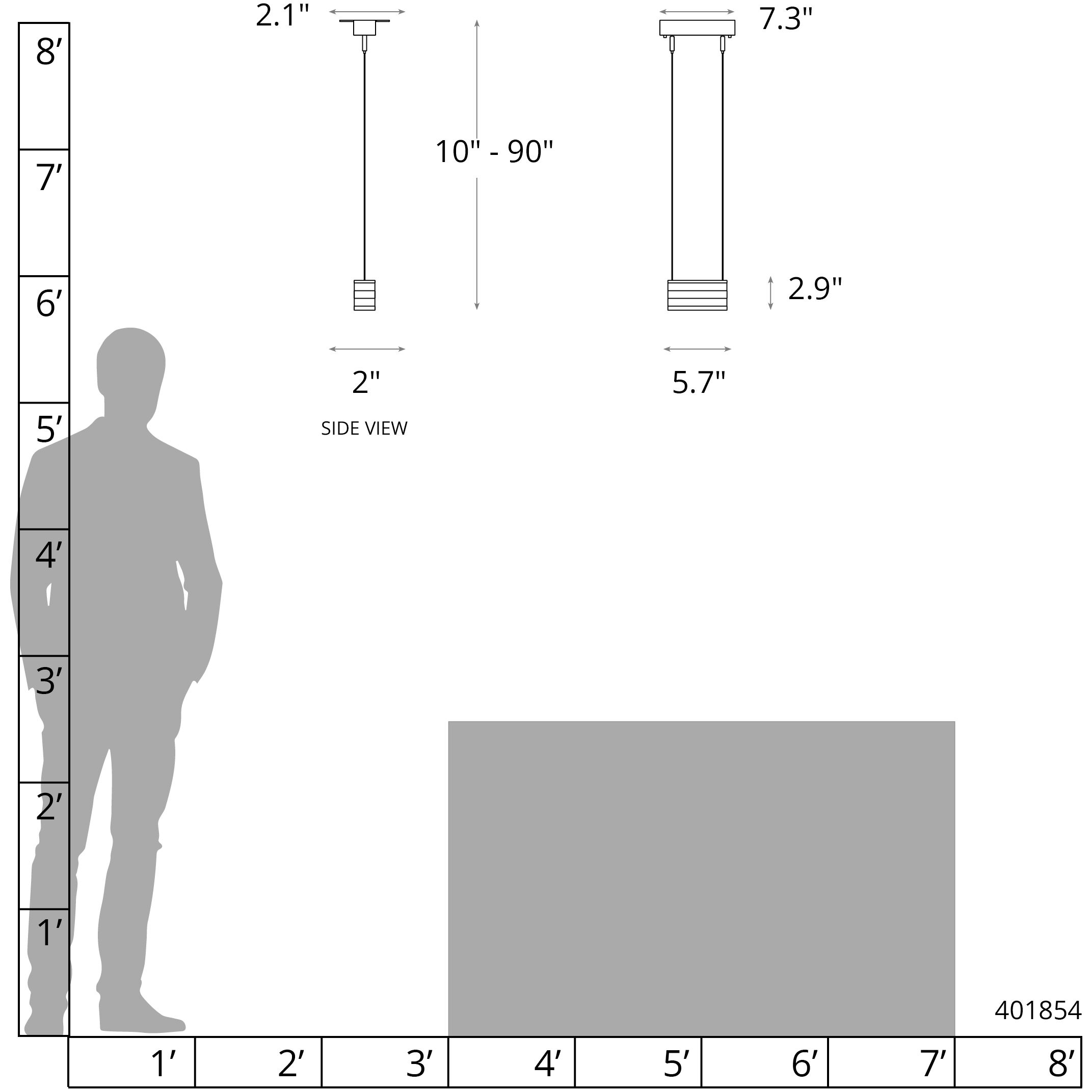 Art + Alchemy Stacks LED 2 inch Ink Pendant Ceiling Light