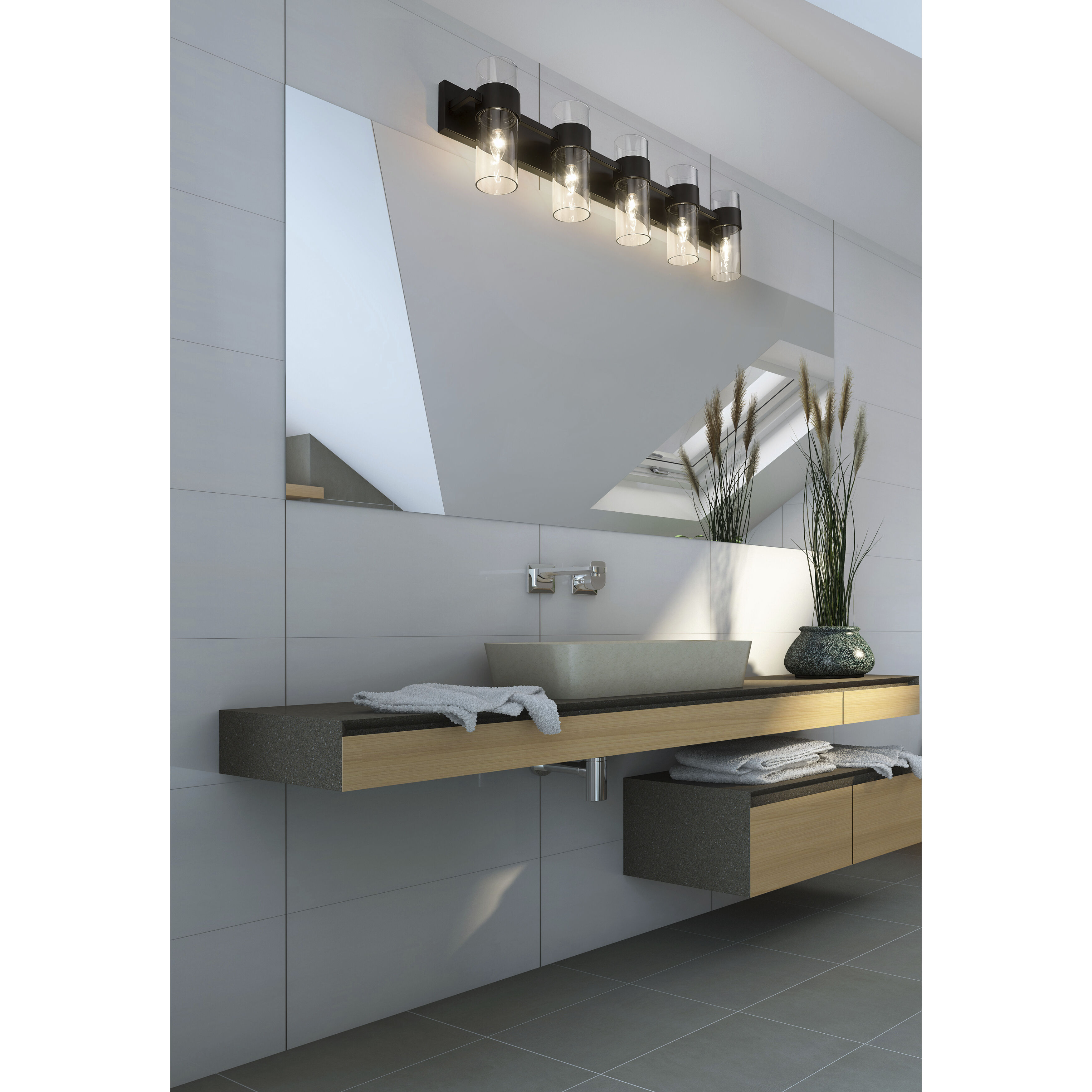 Lawson 5 Light 38 inch Matte Black Vanity Wall Light