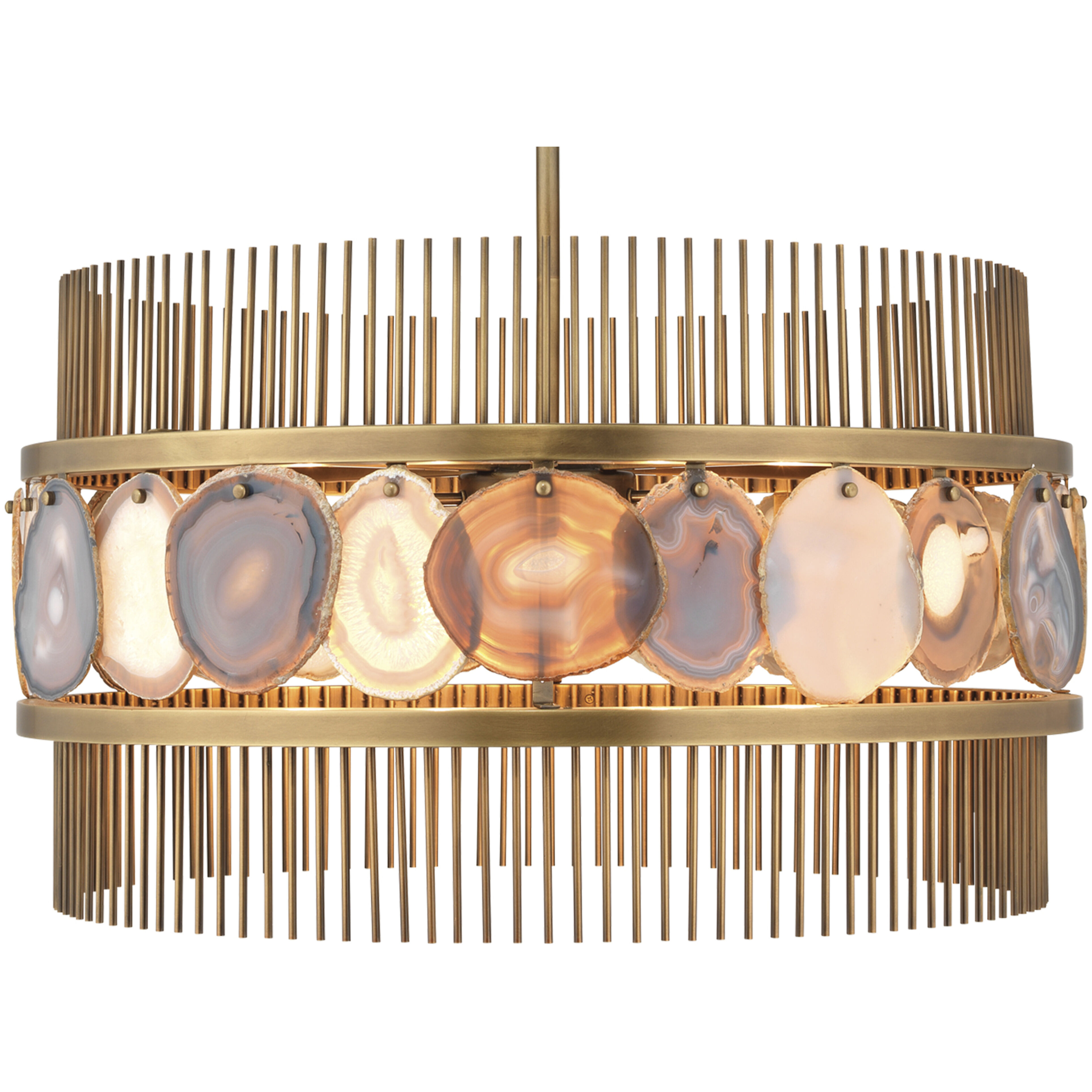 Upsala 8 Light 32 inch Pale Lavender Agate & Antique Brass Chandelier Ceiling Light