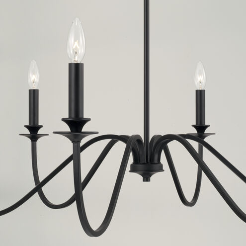 Weston 6 Light 38 inch Matte Black Chandelier Ceiling Light