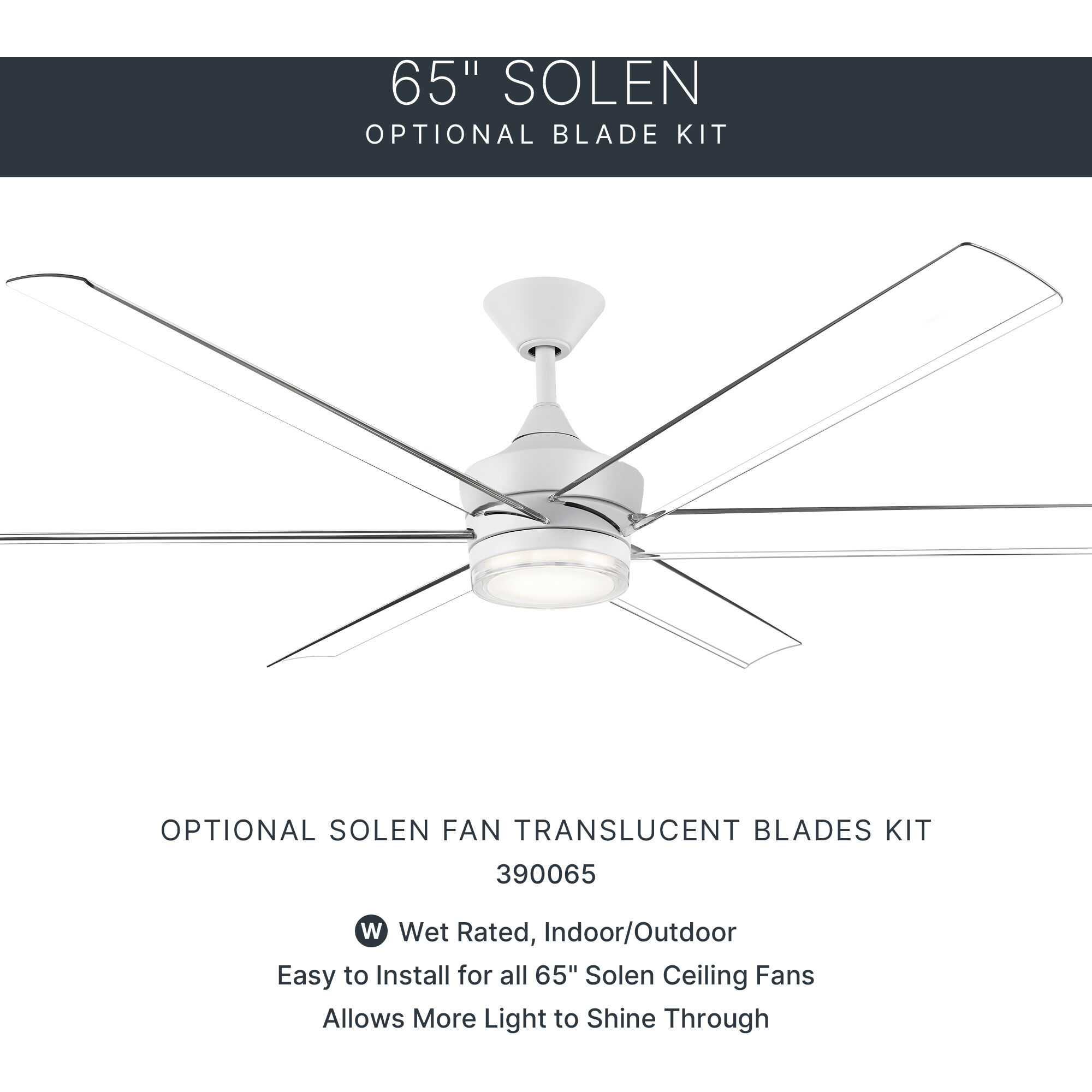 Solen Clear 30 inch each Ceiling Fan Blade Set