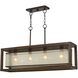 Signature 4 Light 36 inch Rubber Wood Island Chandelier Ceiling Light
