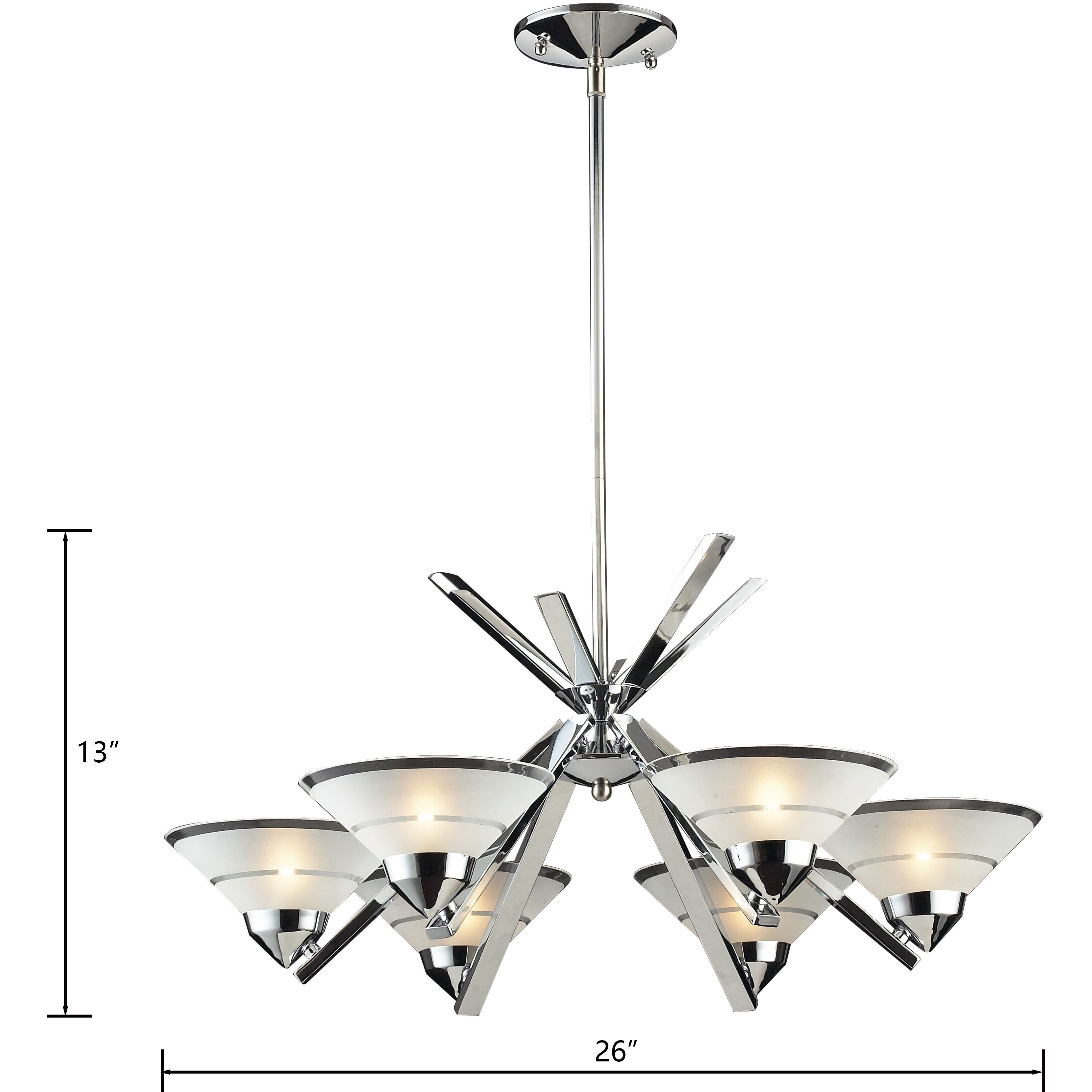 Refraction LED 26 inch Polished Chrome Chandelier Ceiling Light