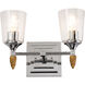 Vetiver 2 Light 14 inch PC Bath Light Wall Light in Polished Chrome with Gold