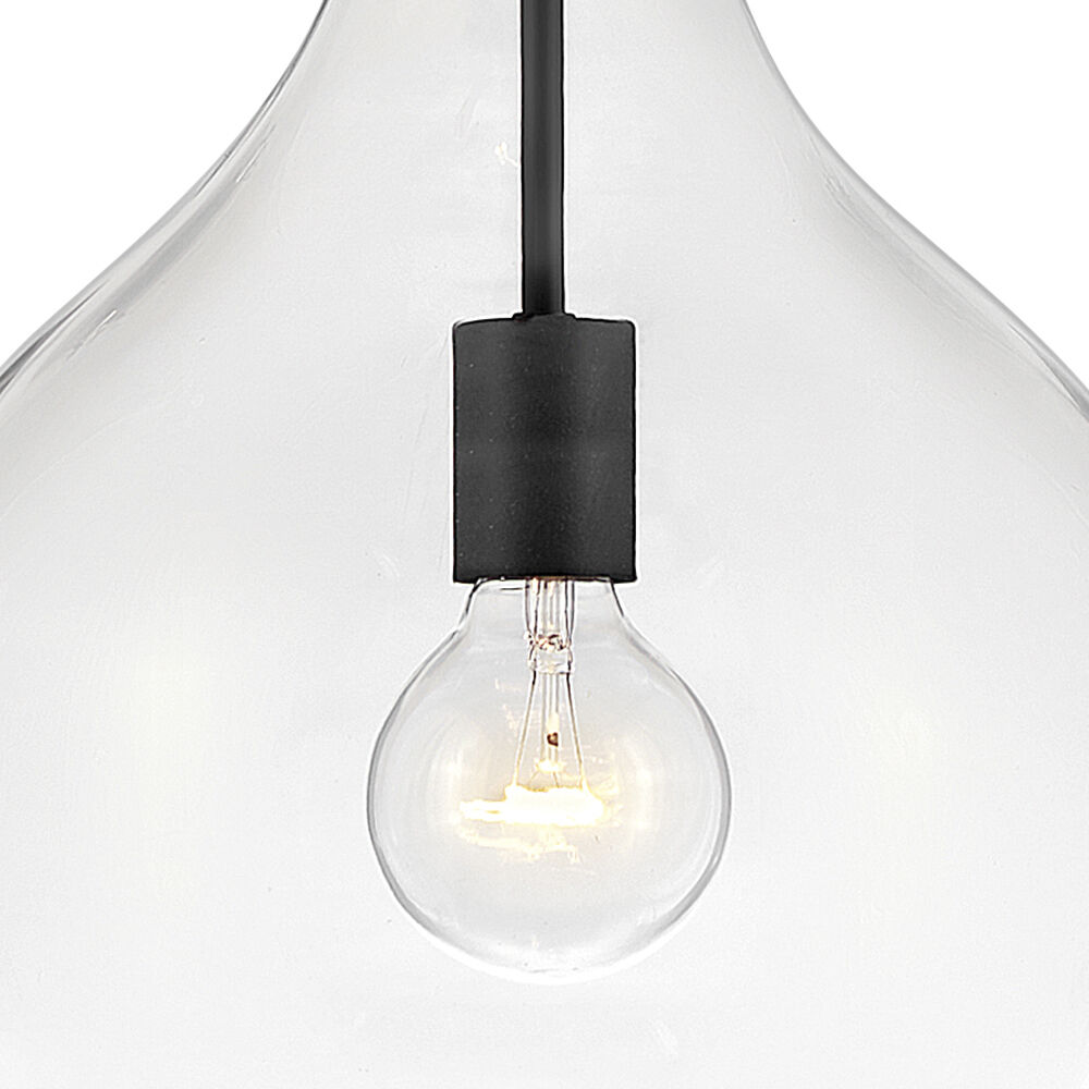 Ziggy 1 Light 12 inch Black Indoor Pendant Ceiling Light in Clear