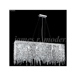 Continental Fashion 6 Light 6 inch Silver Crystal Chandelier Ceiling Light