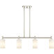Downtown Urban Crown Point Island Light Ceiling Light in Polished Nickel, Matte White
