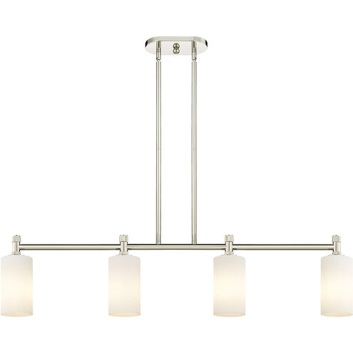 Downtown Urban Crown Point Island Light Ceiling Light in Polished Nickel, Matte White