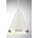 Vintage 1 Light 10 inch White with Polished Nickel Pendant Ceiling Light