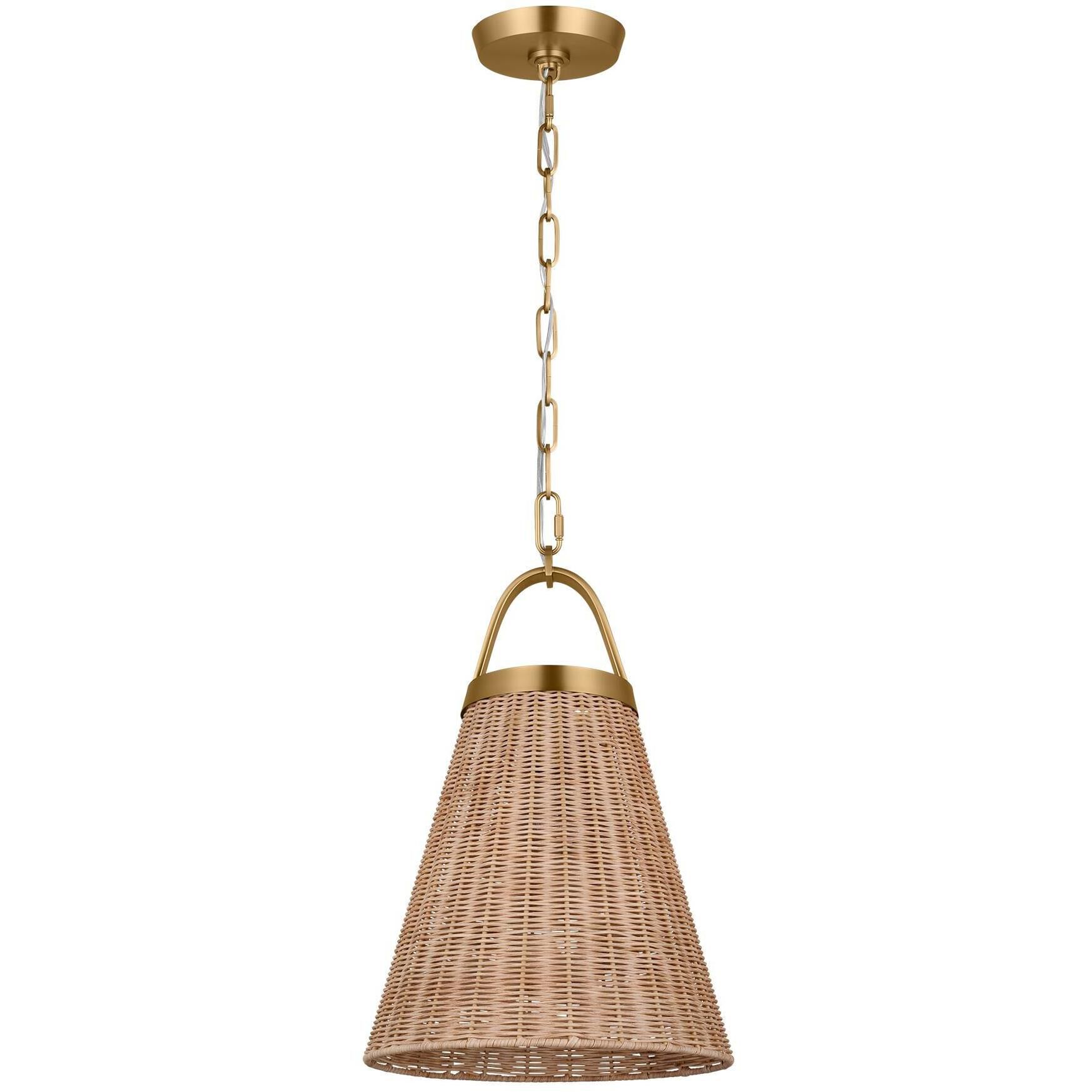 C&M by Chapman & Myers Whitby 1 Light 12.5 inch Burnished Brass Pendant Ceiling Light