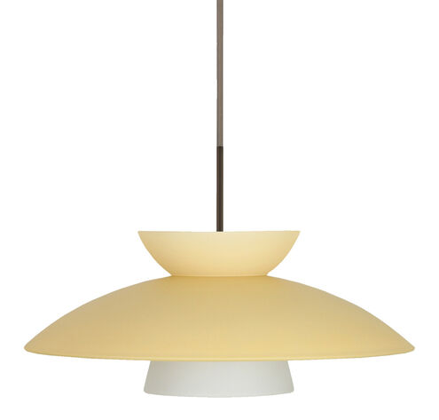Trilo LED Bronze Pendant Ceiling Light in Champagne Glass