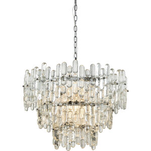 Icy Reception 9 Light 27 inch Chrome with Clear Chandelier Ceiling Light