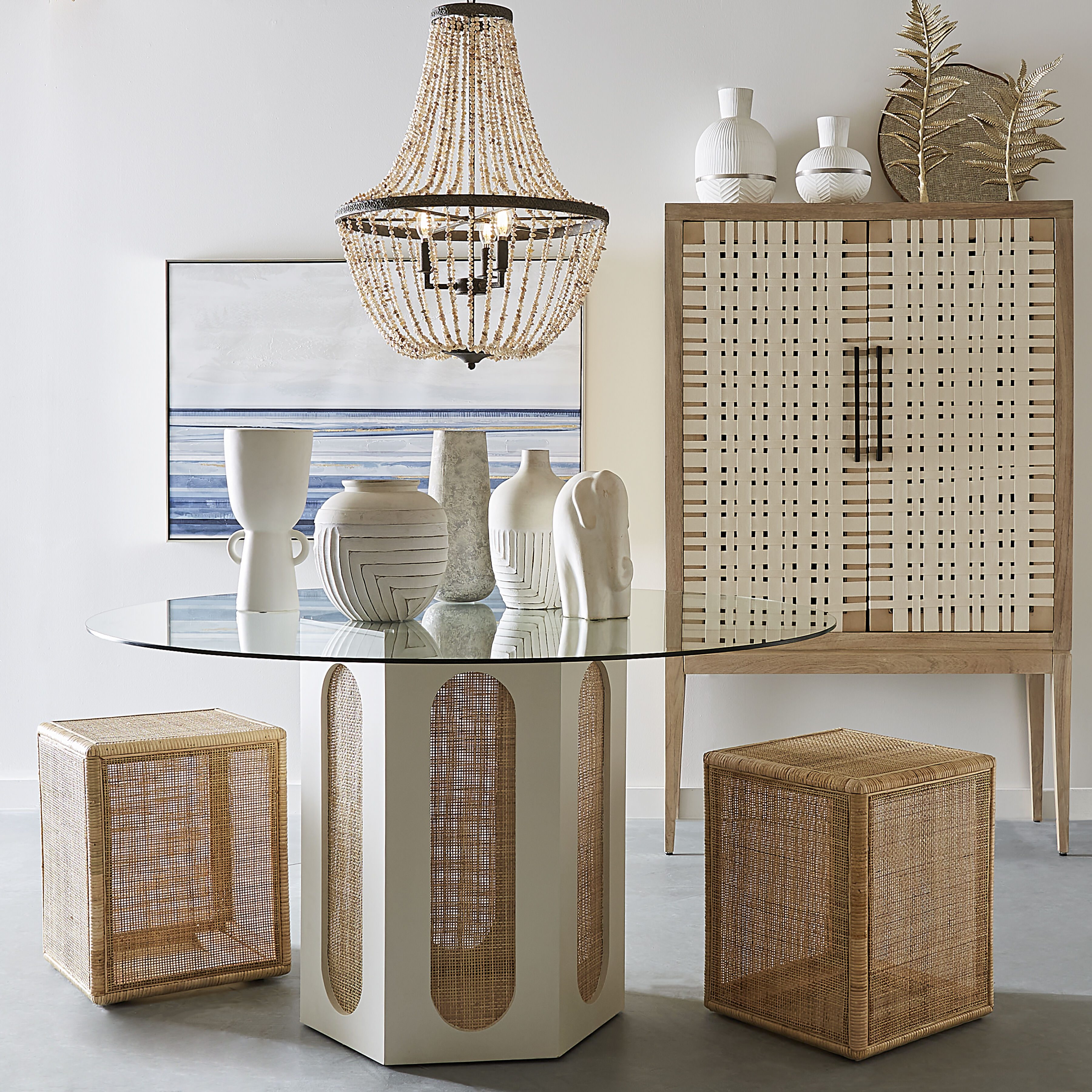 Sunset Harbor Sandy Cove with Beige and Black Cabinet