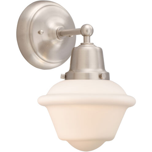 Aditi Small Oxford 1 Light 8 inch Brushed Satin Nickel Sconce Wall Light, Aditi